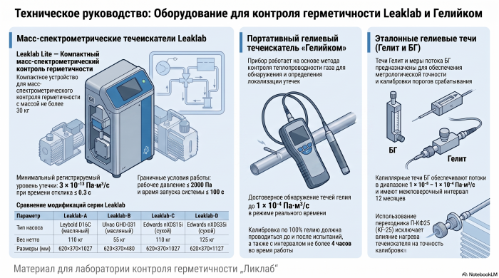 LeakLab Lite, Geliykom, and Calibrated Helium Leaks