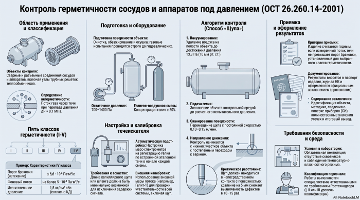 Leak Testing of Pressure Vessels and Equipment to OST 26.260.14-2001