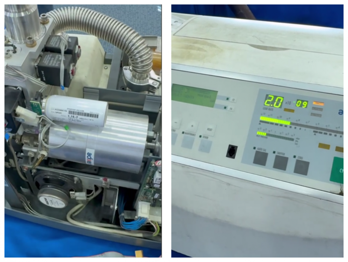 Diagnostics and repair of helium leak detector ASM 142