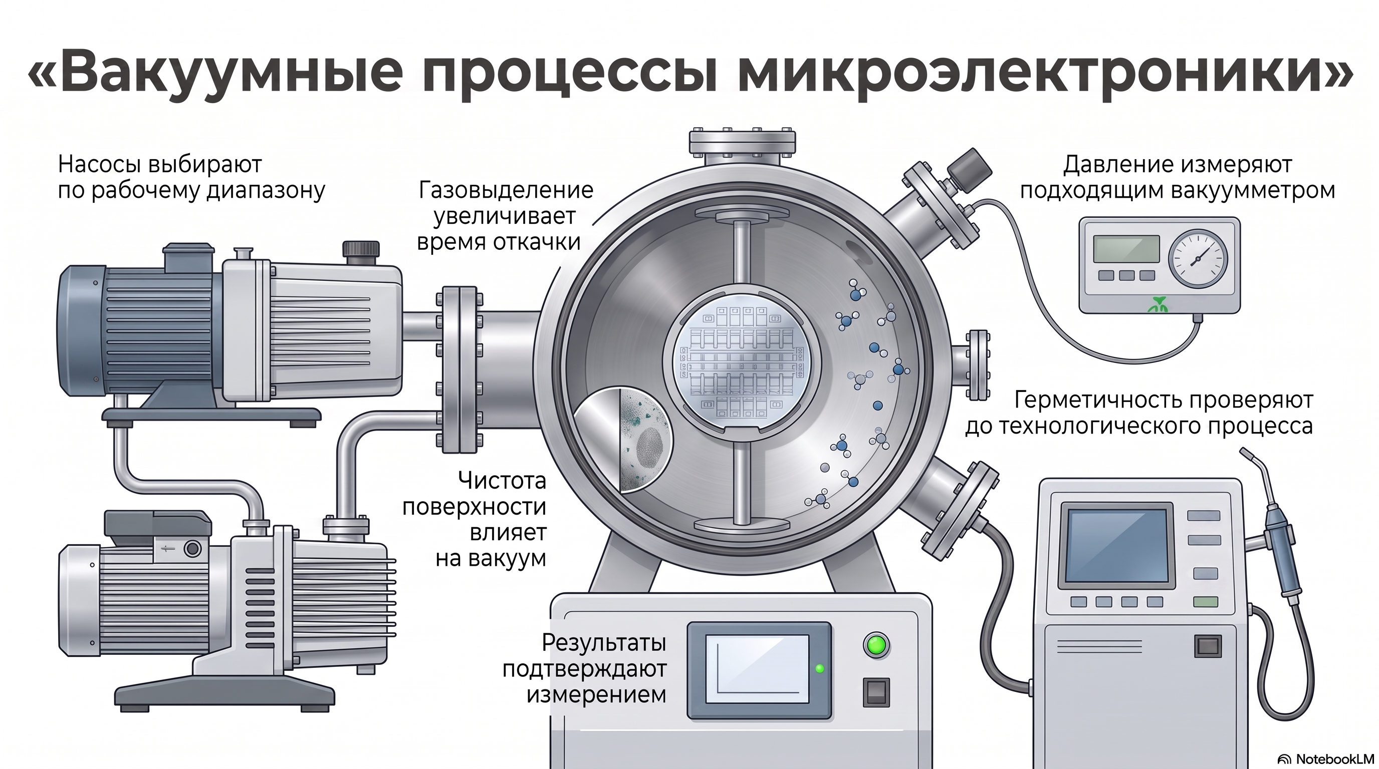 Vacuum Processes in Microelectronics: Measurement, Pumping, Leak-Tightness, and Cleanliness