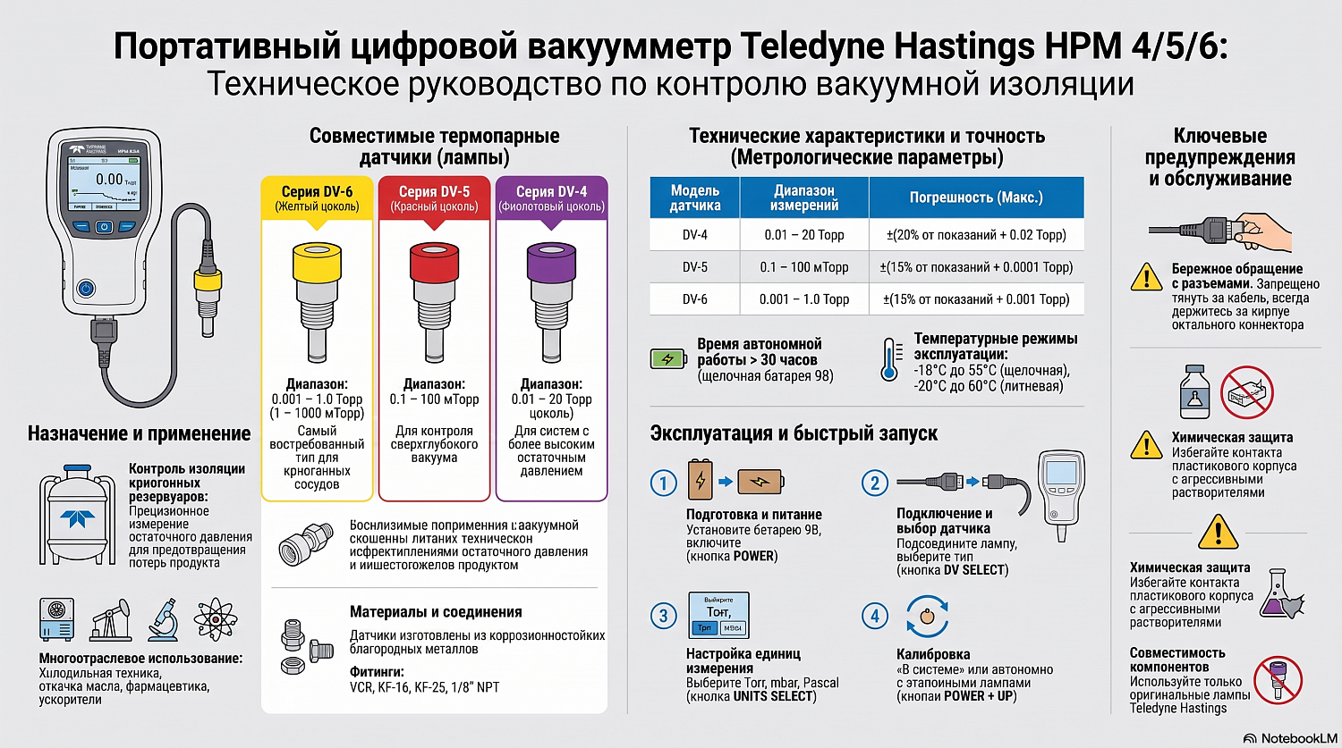 Teledyne Hastings HPM 4/5/6 Vacuum Gauge for Cryogenic Tanks