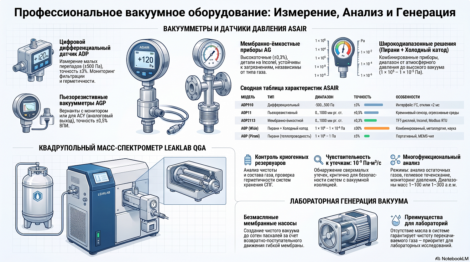 ASAIR Vacuum Gauges, LeakLab QGA Residual Gas Analyzer, and...