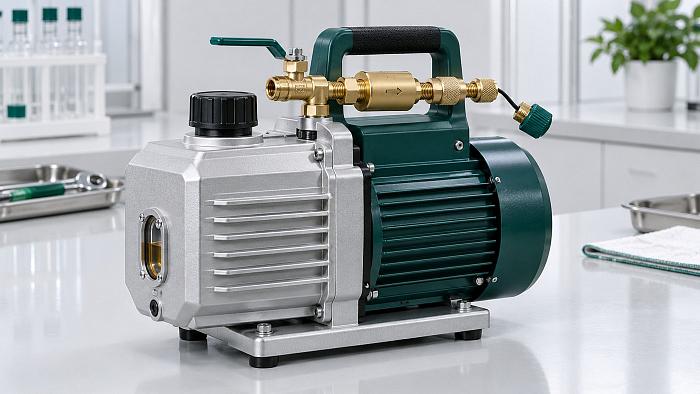 Two valves protect an evacuated circuit after pump shutdown