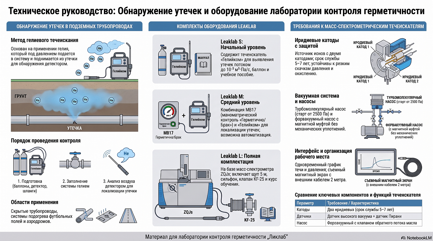 Search for leaks in underground pipelines and equipping the...