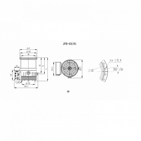 Image: CBVAC JFB-63/81 Hybrid-Bearing Turbomolecular Pump
